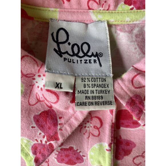 Lilly Pulitzer Shirt Girls Size XL 12-14 Kids Youth Top Vintage Green Pink Polo - Picture 3 of 8